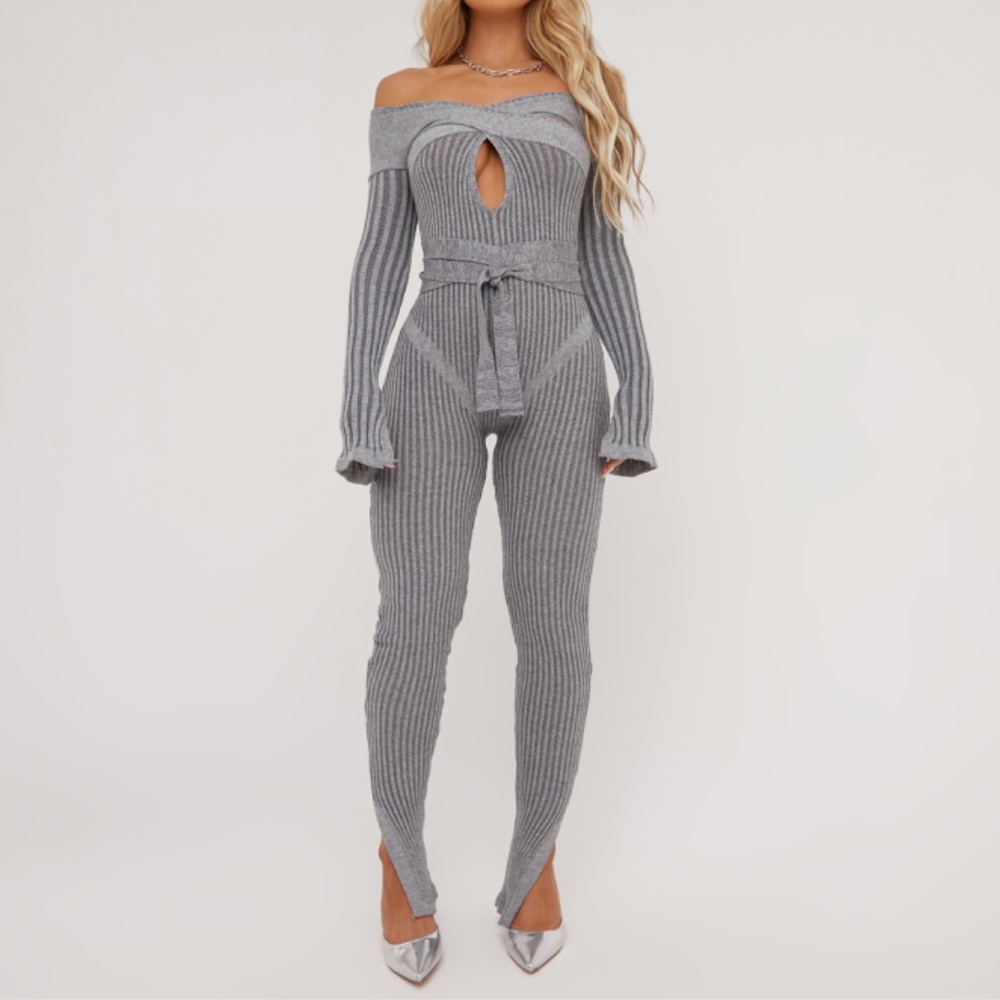Ego Grey Knit Jumpsuit